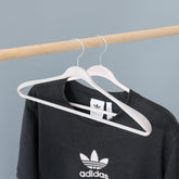 Kuber IndustriesVelvet Cloth Hanger Set of 20 With Chromed Plated Steel Hook|GREY|